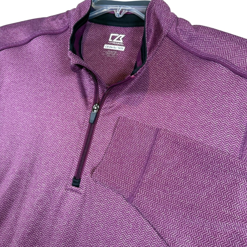 Cutter & Buck Women's Purple CB DryTec 50+ UPF Pullover Athletic Golf Top Medium